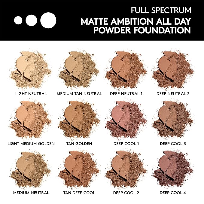 COVERGIRL Matte Ambition, All Day Powder Foundation, Tan-deep Cool, 0.38 Ounce-Velvo Beauty