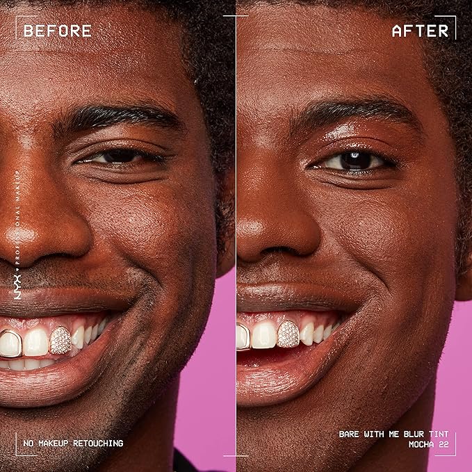 NYX PROFESSIONAL MAKEUP Bare With Me Blur Skin Tint Foundation Make Up with Matcha, Glycerin & Niacinamide - Mocha-Velvo Beauty