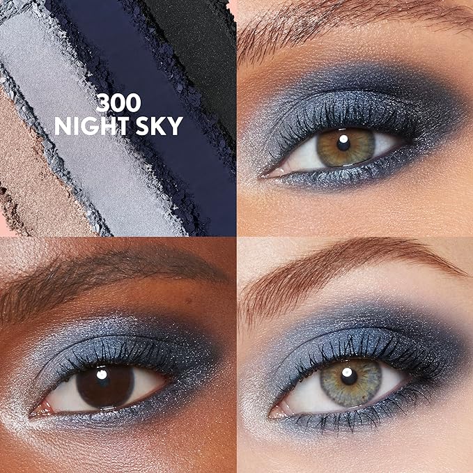 COVERGIRL Eye Enhancer, Night Sky, Eyeshadow Quad, Easy to Wear, Clean & Vegan, Talc-Free, Matte & Shimmer Finishes, Smudge-Proof, 0.19oz-Velvo Beauty