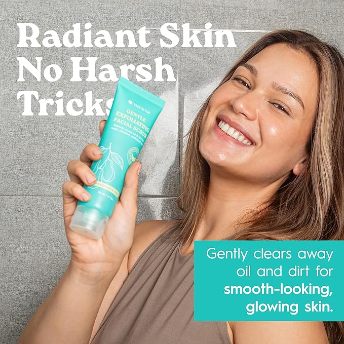 Tree To Tub Exfoliating Face Wash - Gentle Facial Exfoliator & Face Scrub w/Salicylic Acid for Glowing Skin - Non-Irritating Exfoliant to Remove Buildup & Refine Texture - For All Skin Types-Velvo Beauty