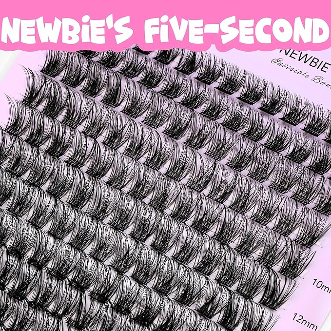 VEYESBEAUTY Lash Clusters Individual Eyelash Extensions Thin & Invisible Band DIY False Eyelashes for Self-application Newbie's Five-Second Series Wispy Lash Tray, Boldeye 8-16mm Mixed Length-Velvo Beauty