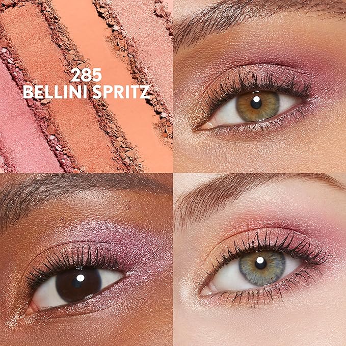 COVERGIRL Eye Enhancer, Bellini Spritz, Eyeshadow Quad, Easy to Wear, Clean & Vegan, Talc-Free, Matte & Shimmer Finishes, Smudge-Proof, 0.19oz-Velvo Beauty