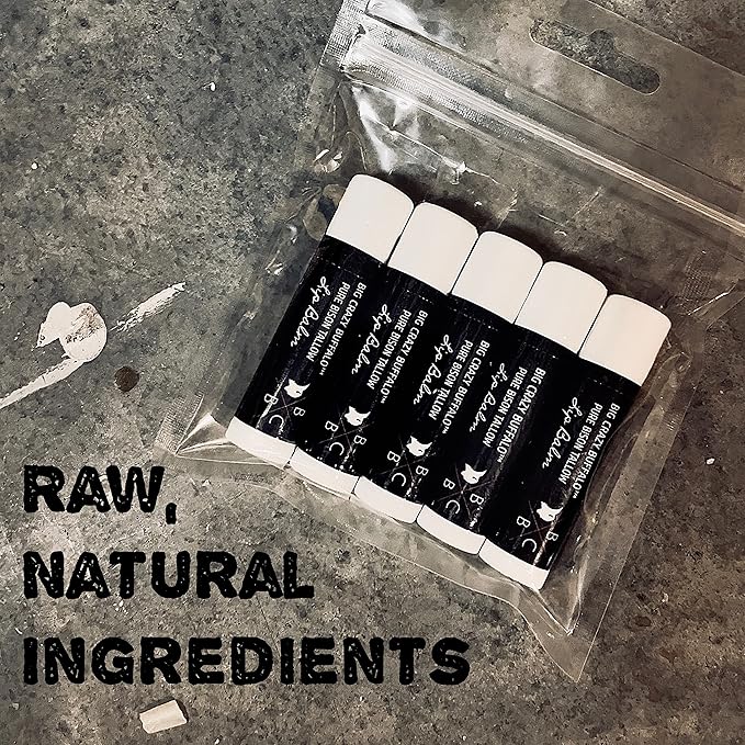 Pure Bison Tallow Lip Balm, Unscented, (5 pack) - Moisturizing, Non-Habit Forming, Soothes Chapped Lips-Velvo Beauty