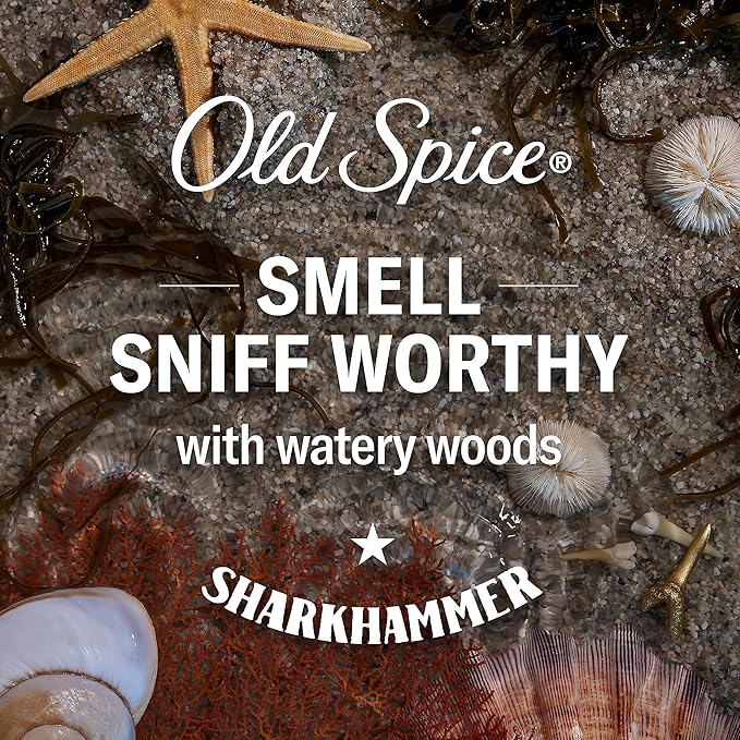 Old Spice Body Wash for Men, Sharkhammer, Long Lasting Lather, 24 fl oz (Pack of 4)-Velvo Beauty
