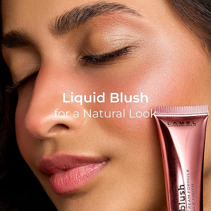 Lamel BB Blush Cheek Makeup - Lightweight and Long Lasting Liquid Blush - Blendable Cream Blush for Cheeks, Natural Finish Cream Contour - Pink Liquid Blush, 402 (Pink Blossom) -10ml/0,33fl.oz-Velvo Beauty