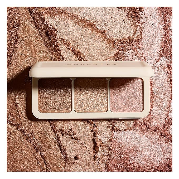 COVER FX Custom Enhancer Highlighter Makeup Palette - Buildable Illuminating Highlight - Use on Eyes, Cheeks and Body - Travel Friendly-Velvo Beauty