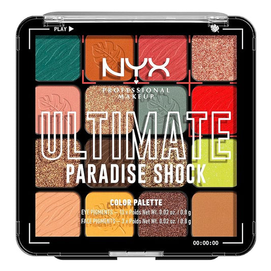 NYX PROFESSIONAL MAKEUP, Ultimate Shadow Palette, Eyeshadow Palette - Paradise Shock-Velvo Beauty