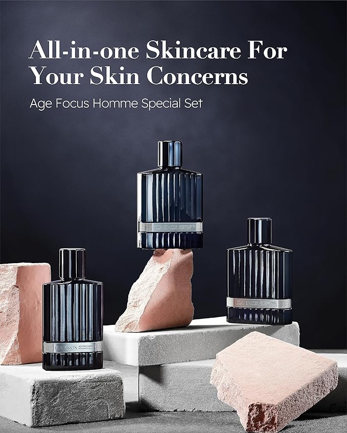 ISA KNOX Age Focus Homme (Premium Skincare Gift Set, 12.2fl oz) - Even Skin Tone & Wrinkle Care. Toner and Lightweight Moisturizer Set , Niacinamide, Adenosine | Korean Skincare,-Velvo Beauty