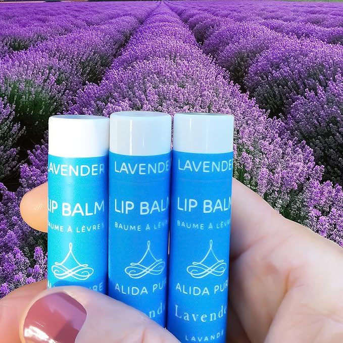 Lavender Lip Balm, Cruelty Free, Vegan Lip Balm Set, Beeswax Free, with Avocado Oil, Organic Jojoba Oil, and Vitamin E, Natural Moisturizer for Dry, Chapped, or Cracked Lips, 3 Tube Set-Velvo Beauty